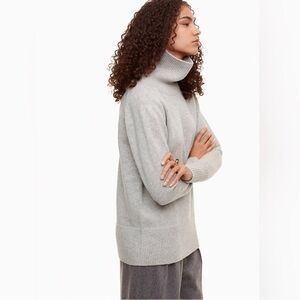 Aritzia Babaton Nicolas comet grey cashmere blend turtleneck sweater Small